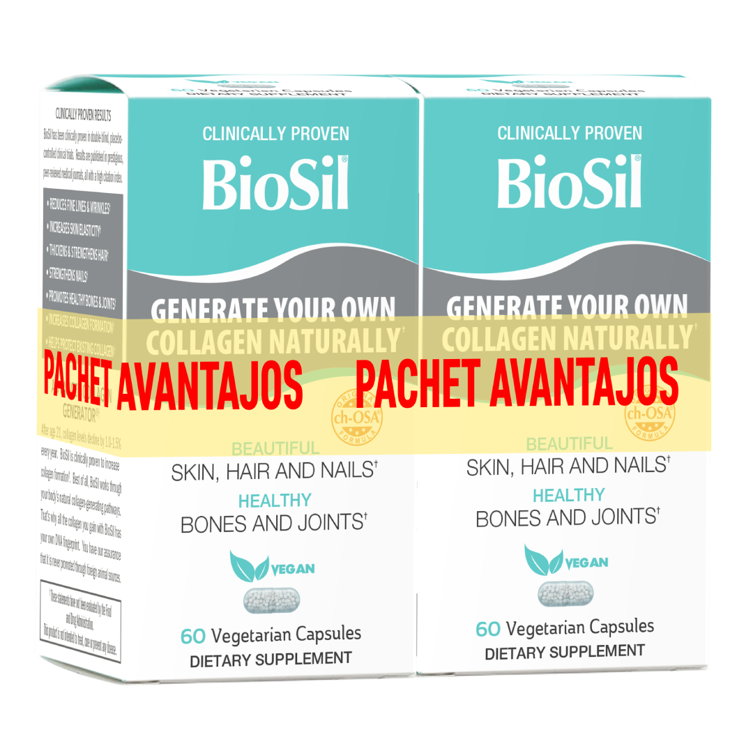 Pachet 2 bucati * Colagen, 60 capsule vegane, Biosil