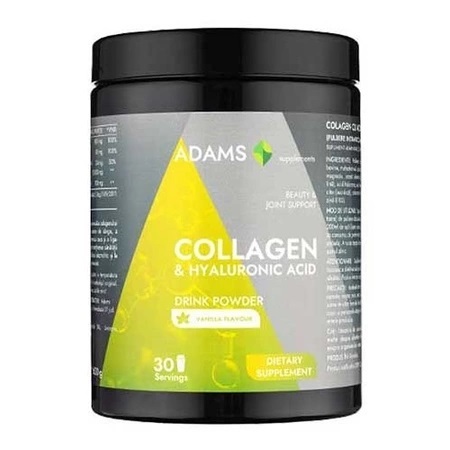 Collagen si HA pulbere instant cu aroma de vanilie, 600g, Adams Vision