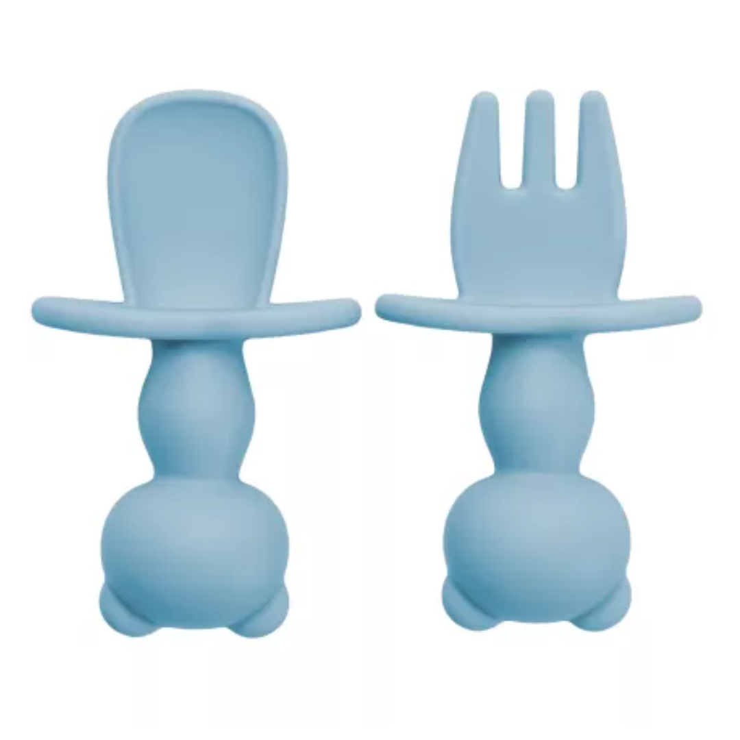 Set Tacamuri din silicon The Little Bear, 6 luni+, Aqua Blue, Appekids