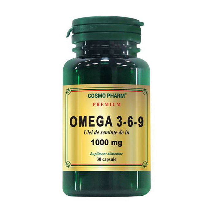 Ulei seminte de In Premium Omega 3-6-9, 1000 mg, 30 capsule, Cosmopharm