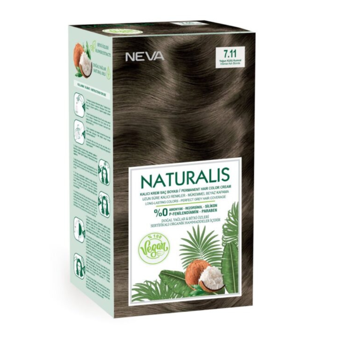 Vopsea de par Blond cenusiu, 7.11 Naturalis, 150ml, Neva