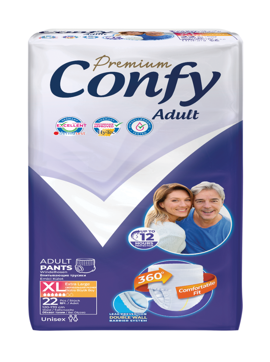 Scutece pentru adulti Premium Marime XL, 22 bucati, Confy