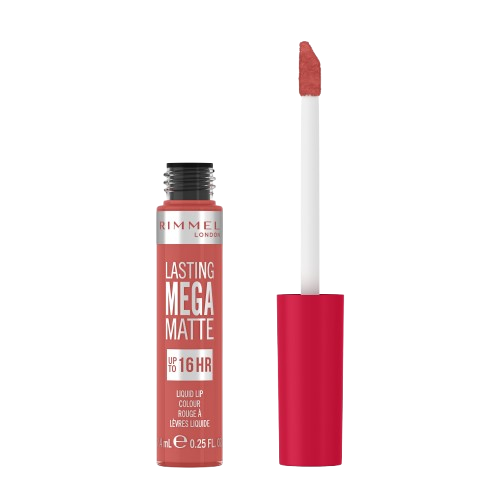 Ruj lichid Lasting Mega Matte 600 Coral Sass, 7.4ml, Rimmel London ​