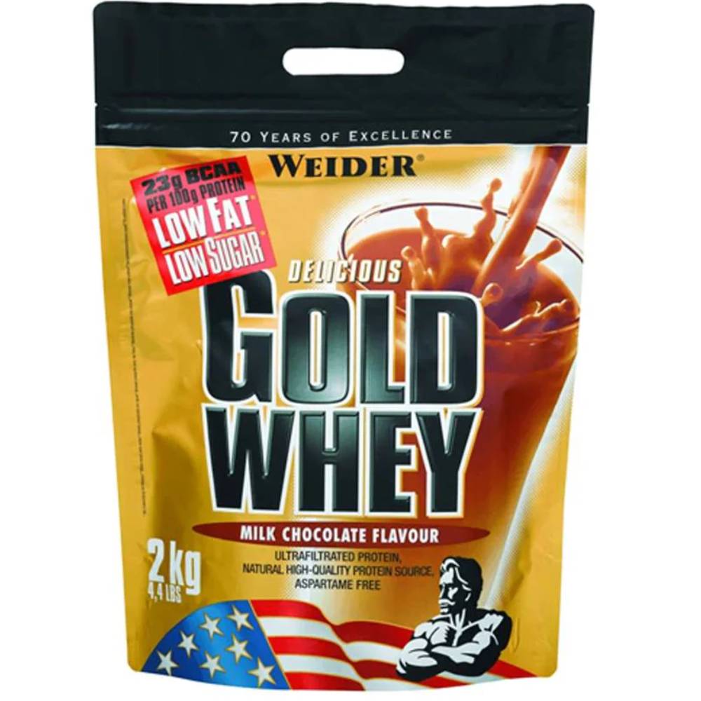 Pudra proteica cu aroma de Milk Chocolate Gold Whey, 2kg, Weider