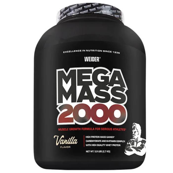 Gainer proteic cu aroma de vanilie Mega Mass 2000, 2700g, Weider