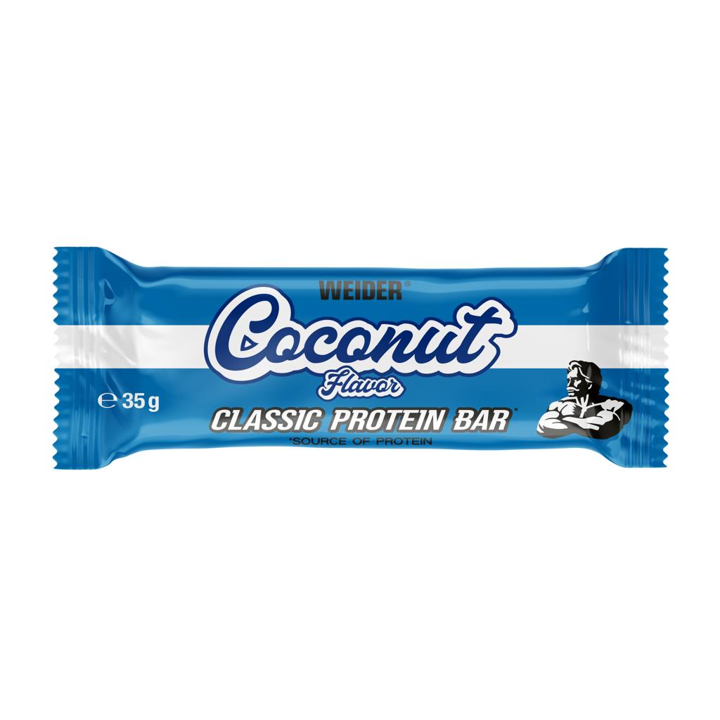 Baton proteic cu aroma de Cocos Classic Bar, 35g, Weider