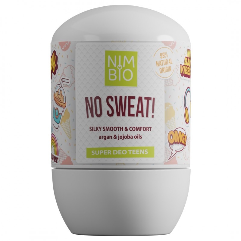 Deodorant natural roll-on pentru adolescente No Sweat, 50ml, Nimbio