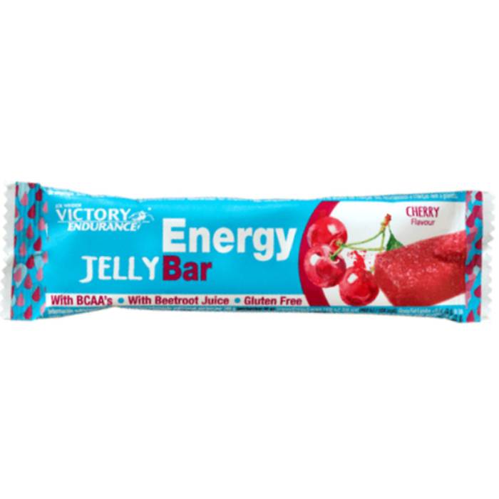 Baton energizant sub forma de jeleu cu aroma de cirese Energy Jelly Bar, 32g, Weider