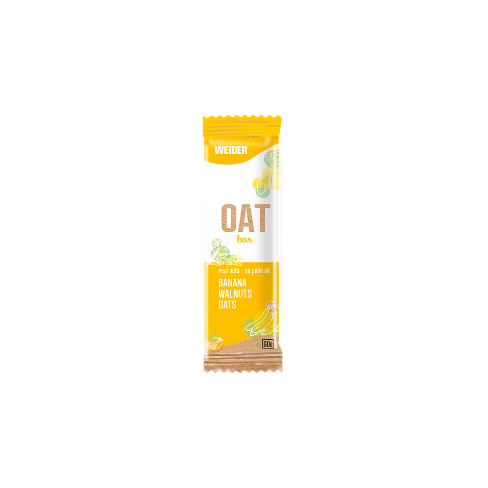 Baton din ovaz cu aroma de banane cu nuci Oat Bar, 60g, Weider