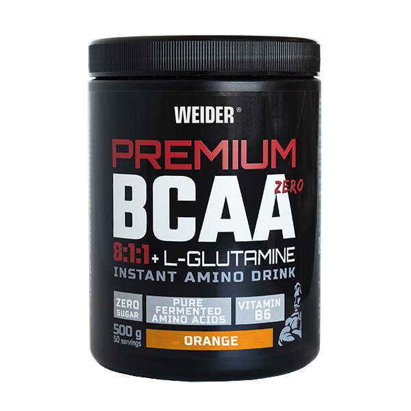 Aminoacizi pulbere cu aroma de Orange Premium BCAA 8:1:1 cu L-Glutamina powder, 500g, Weider