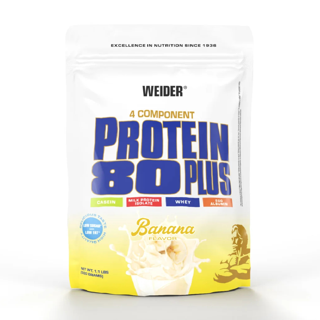 Pudra proteica cu aroma de Banane Protein 80+, 500g, Weider