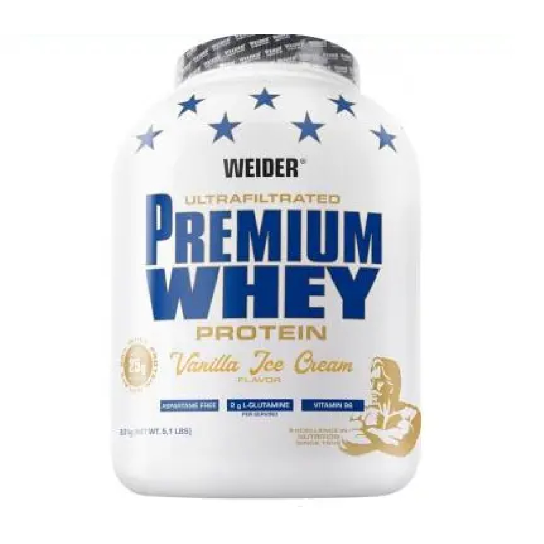 Pudra proteica Premium Whey cu aroma de Vanilla-Ice Cream, 2.3kg, Weider