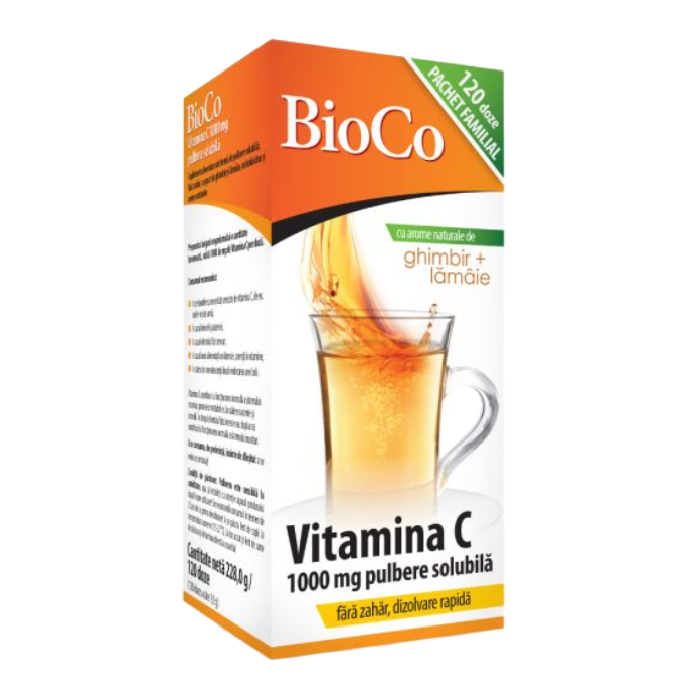 Vitamina C 1000mg pulbere solubilă, BioCo