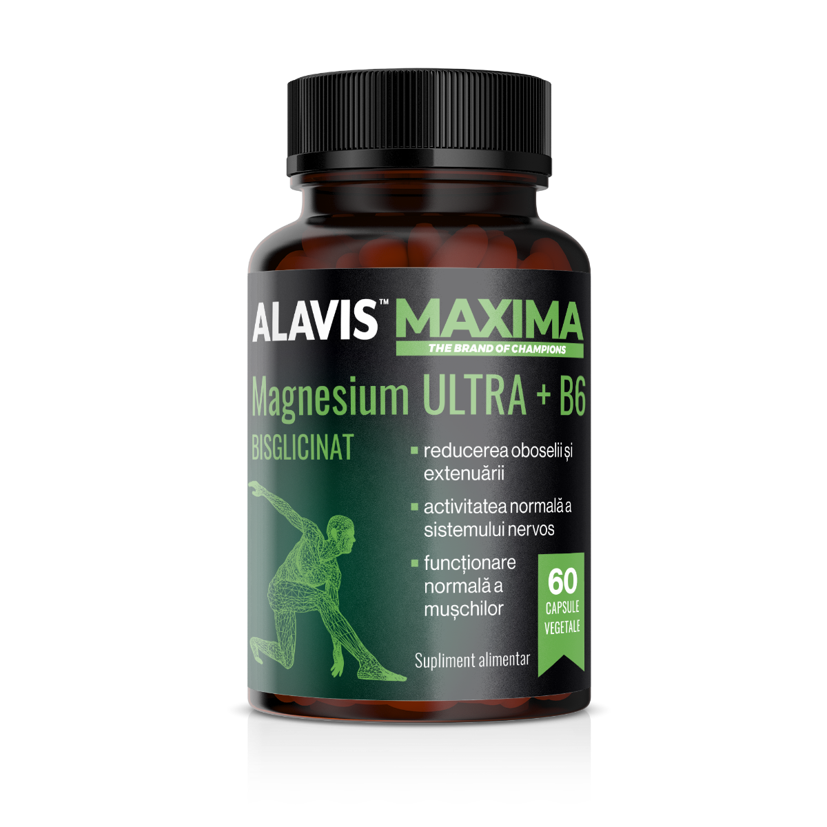 Magneziu bisglicinat Ultra +B6, 60 capsule vegetale, Alavis Maxima