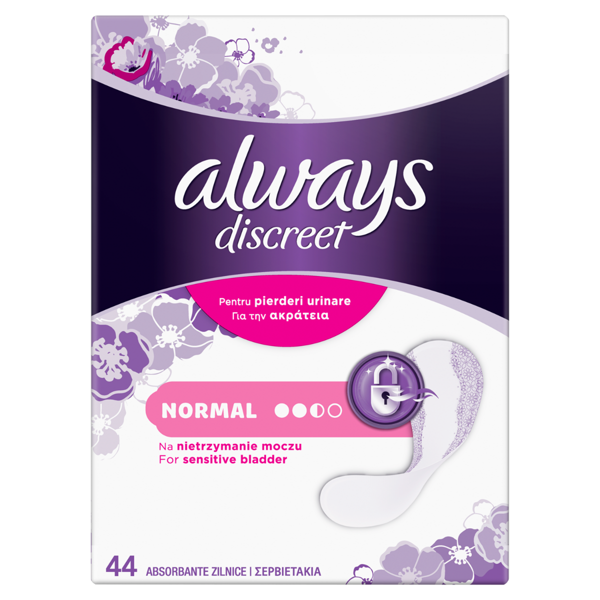 Absorbante pentru incontinenta urinara Discreet Normal, 44 bucati, Always