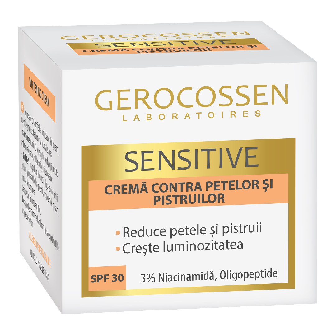 Crema contra petelor si pistruilor SPF30 Sensitive, 50 ml, Gerocossen