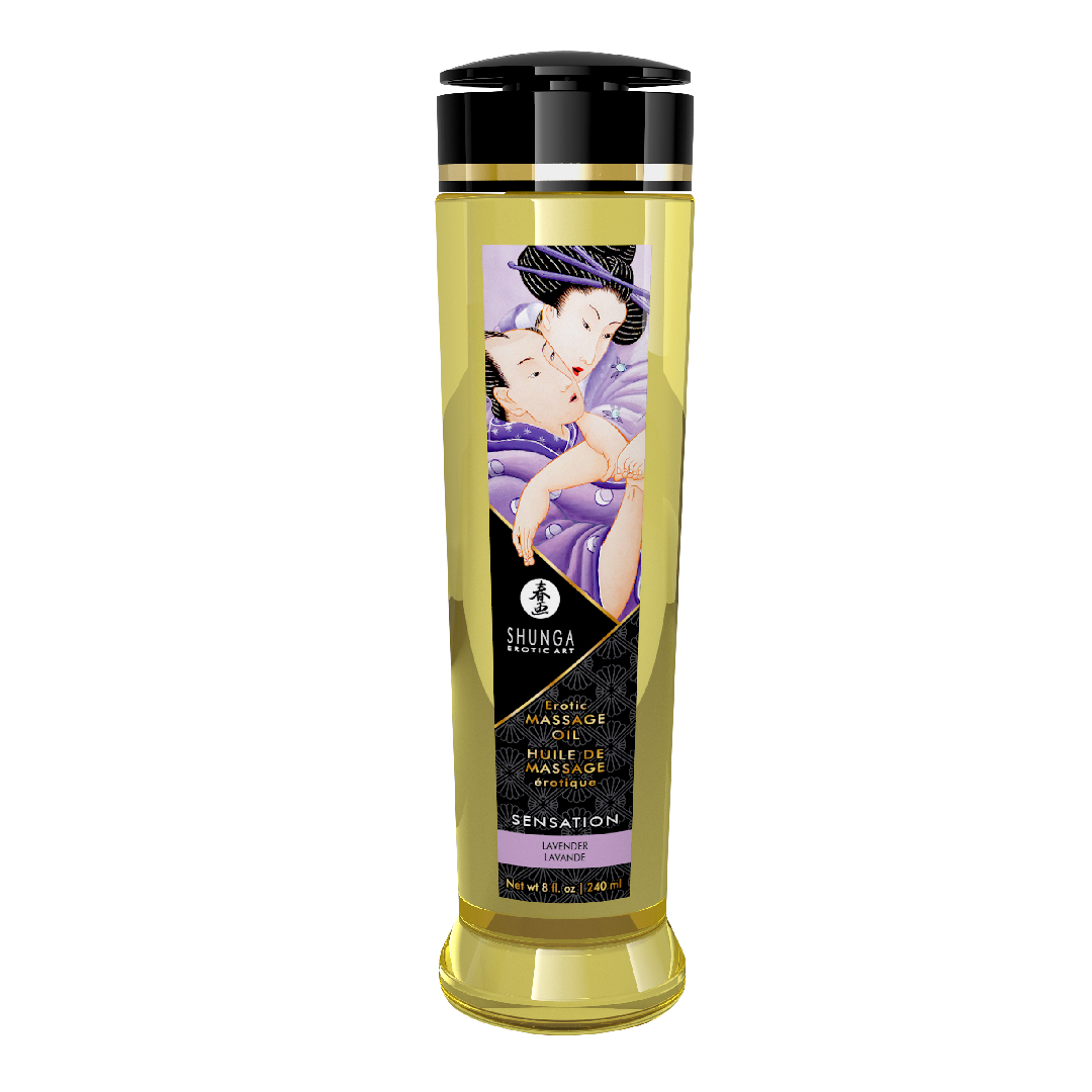 Ulei de masaj erotic Sensation Lavender, 240ml, Shunga Erotic Art