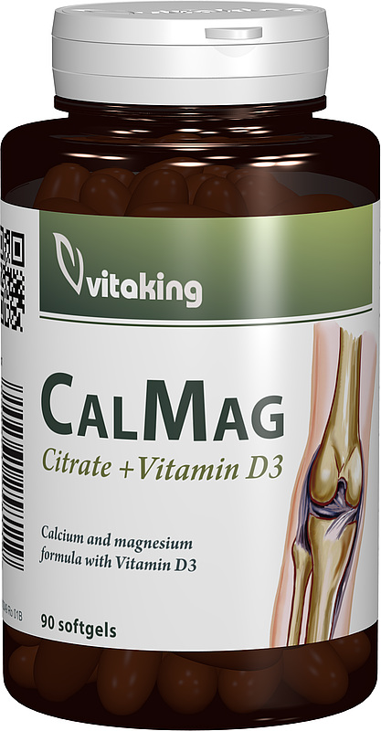 Citrat de calciu-magneziu cu vitamina D, 90 capsule gelatinoase, Vitaking