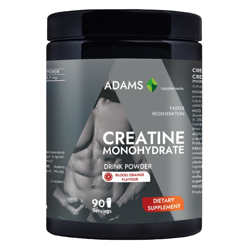 Creatina monohidrata cu aroma de portocala, 400g, Adams Vision