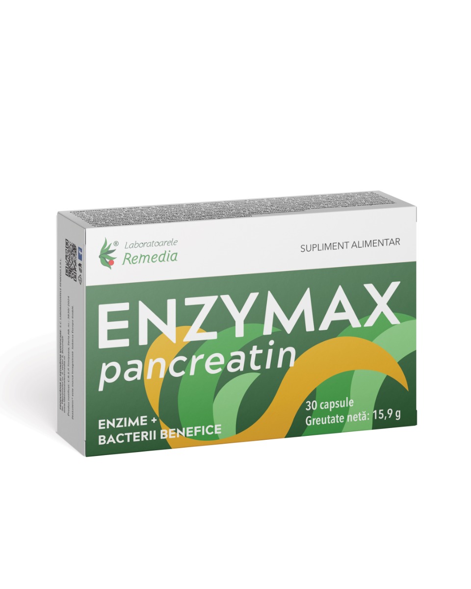 Enzymax Pancreatin, 30 capsule, Laboratoarele Remedia