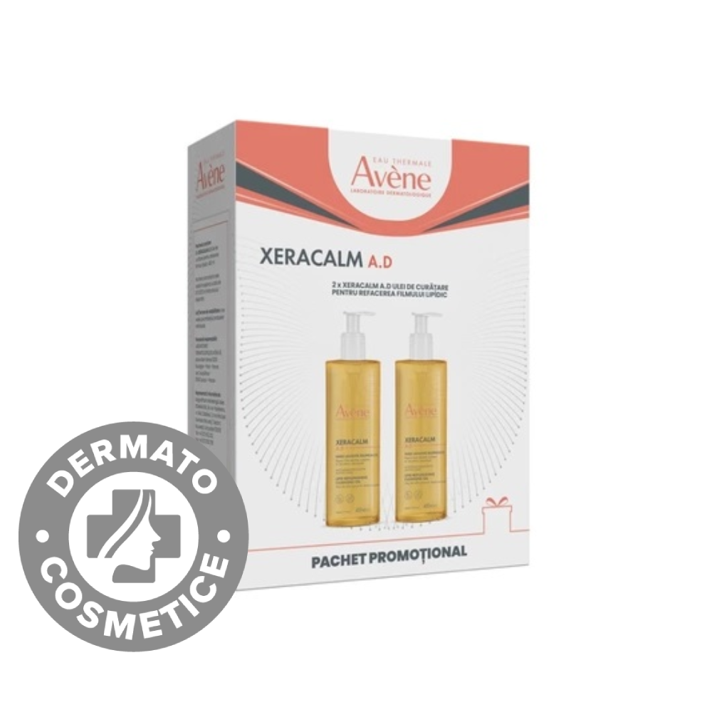 Pachet Ulei de curatare pentru pielea predispusa la dermatita atopica XeraCalm AD, 2 x 400ml, Avene