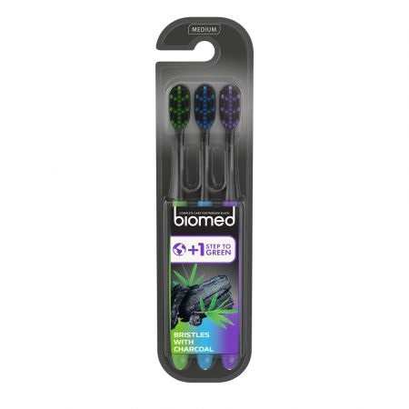 Set periute de dinti Black Three Pack, 3 bucati, Biomed