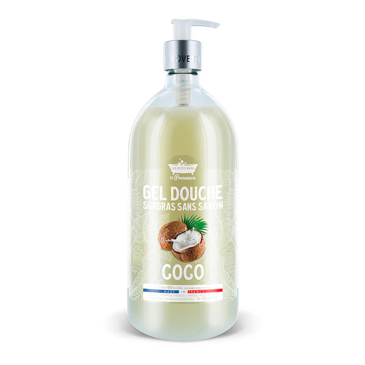 Gel de dus cu Cocos Surgras fara sapun, 1l, Les Petites Bains de Provence