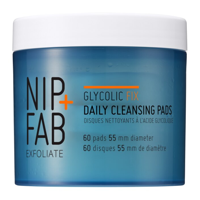 Dischete pentru curatare zilnica a fetei Glycolic Fix, 60 bucati, NIP+FAB