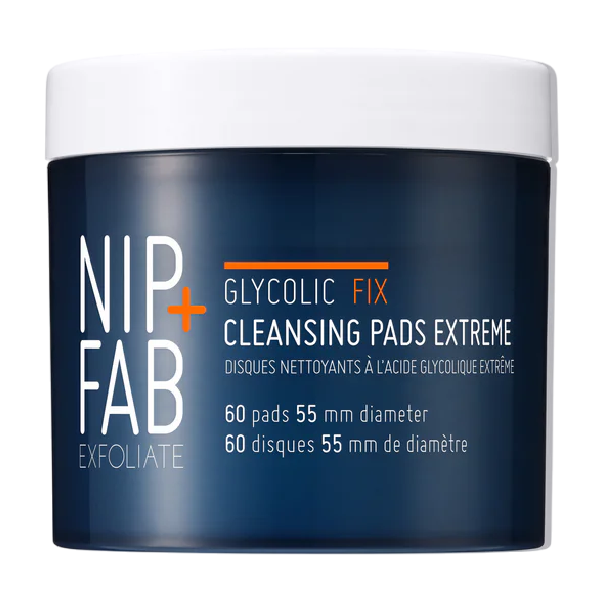 Dischete pentru curatarea fetei Glycolic Fix Extreme, 60 bucati, NIP+FAB