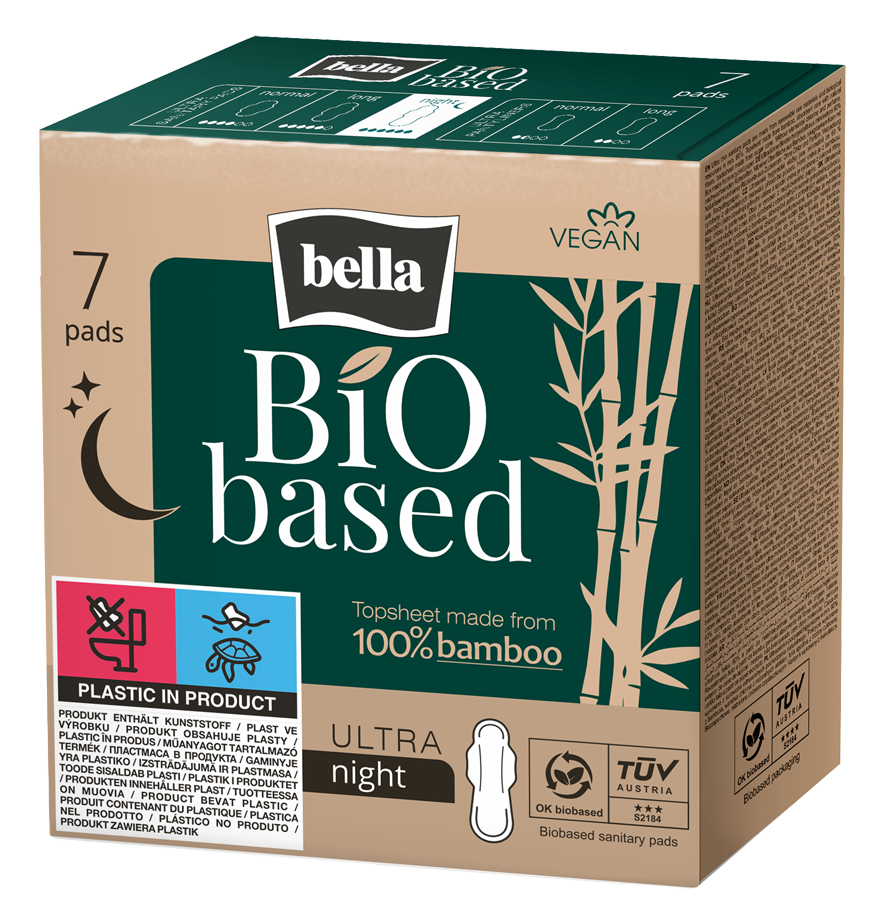 Absorbante Bio Based Night, 7 bucati, Bella