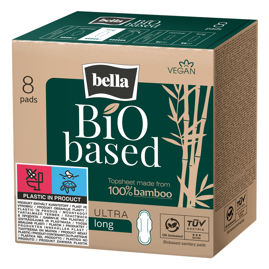 Absorbante Bio Based Long, 8 bucati, Bella