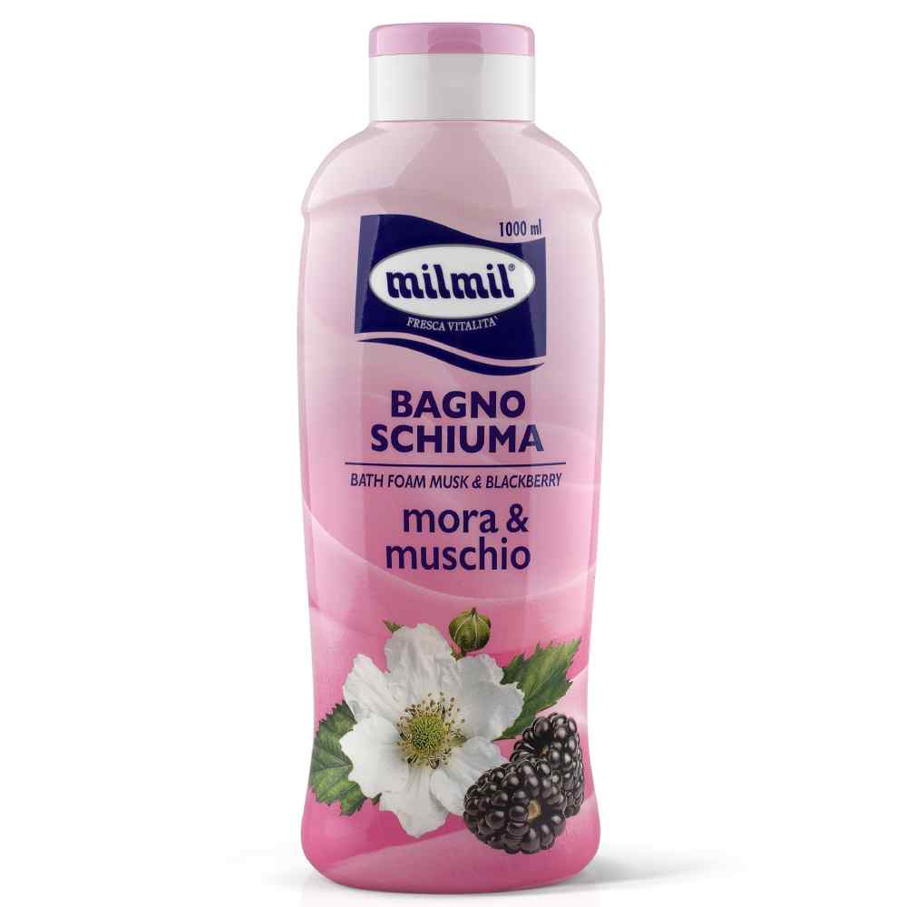 Spuma de baie cu mure si mosc, 1000ml, Mil Mil