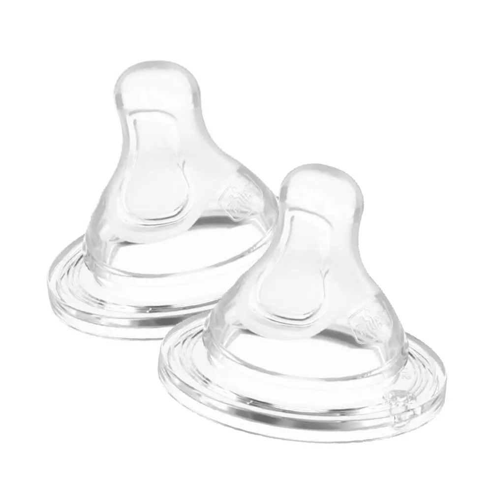 Tetina anticolici din silicon cu flux mediu Perfect5 2luni+, 2 bucati, Chicco