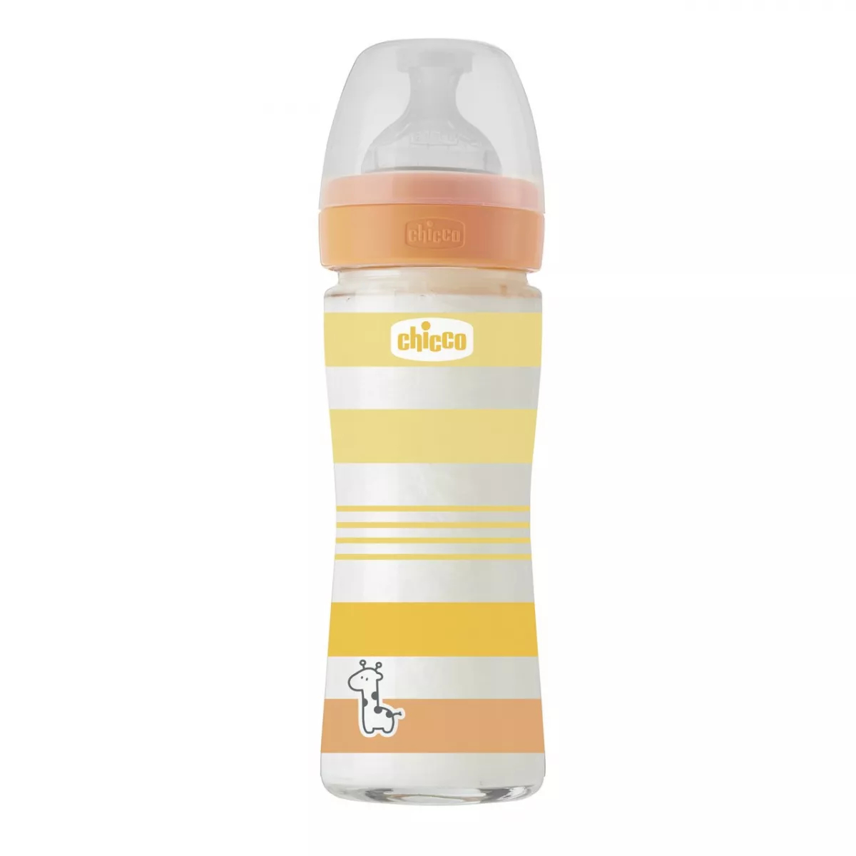 Biberon din sticla cu tetina WellBeing 0 luni+, 240ml, Chicco