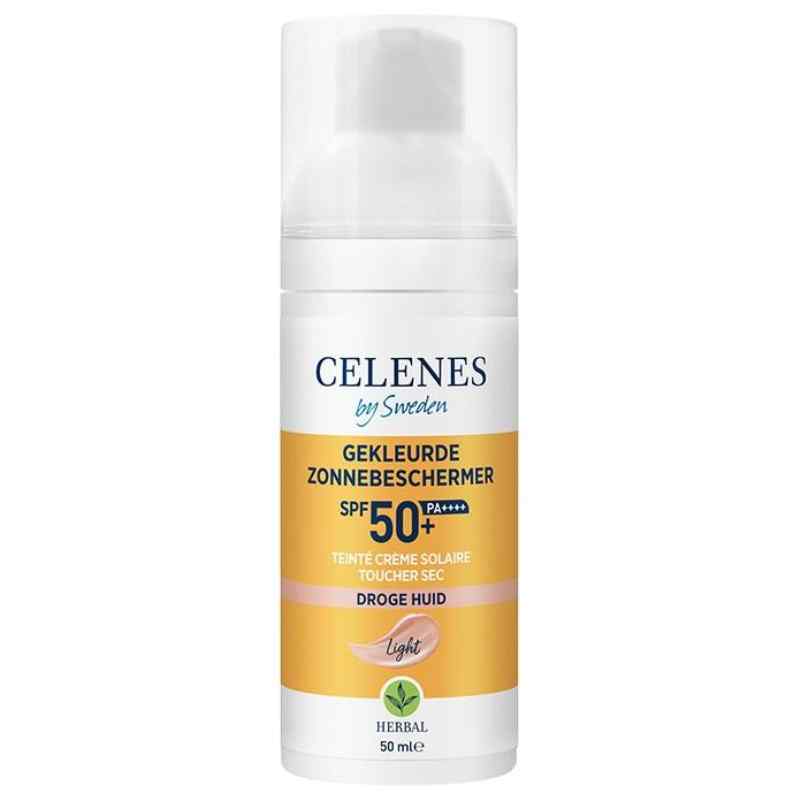 Fluid colorant cu protectie solara Dry Touch SPF 50+ Herbal, 50ml, Celenes
