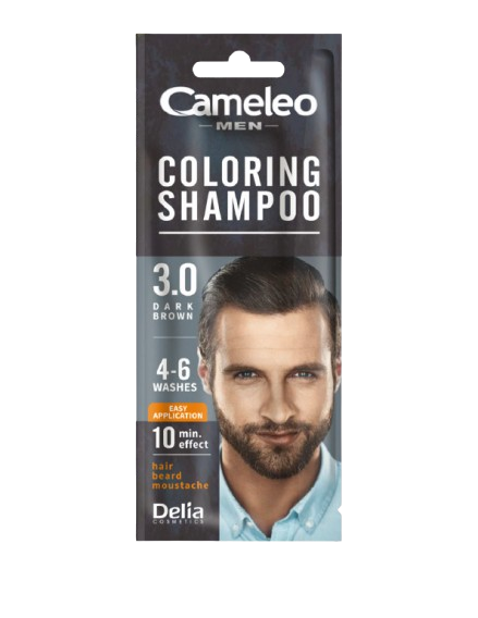 Sampon nuantator Camelo Men Dark Brown 3.0, 15ml, Delia Cosmetics