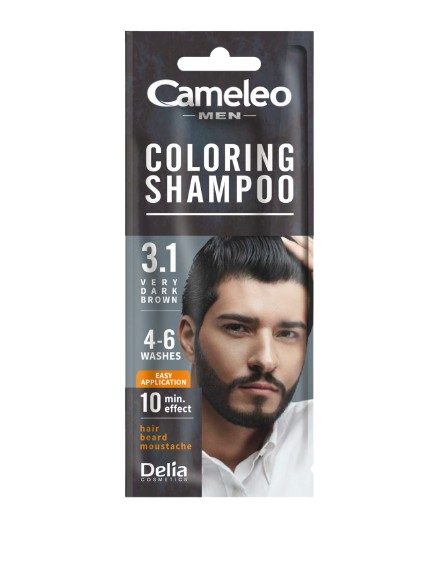 Sampon nuantator Camelo Men Very Dark Brown 3.1, 15ml, Delia Cosmetics